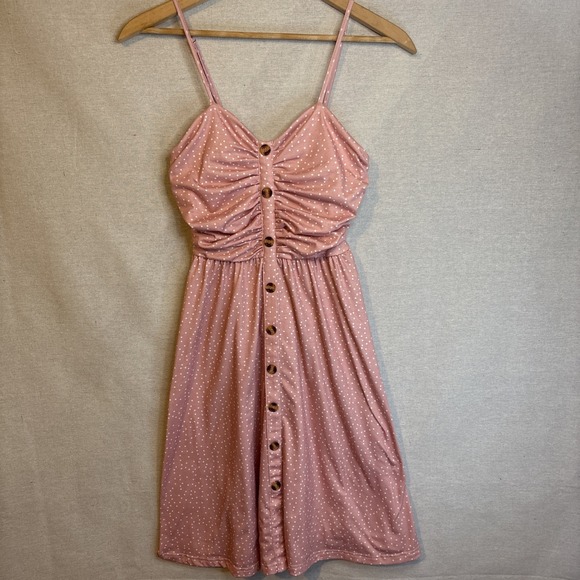 Drimmaks Dresses & Skirts - Drimmaks Womens Polka Dot Dress Small Cottagecore Sundress‎ Pink Feminine Flirty